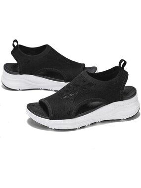 Women White Black Comfortable Orthopaedic Arch Support Walking Athletic Sandals